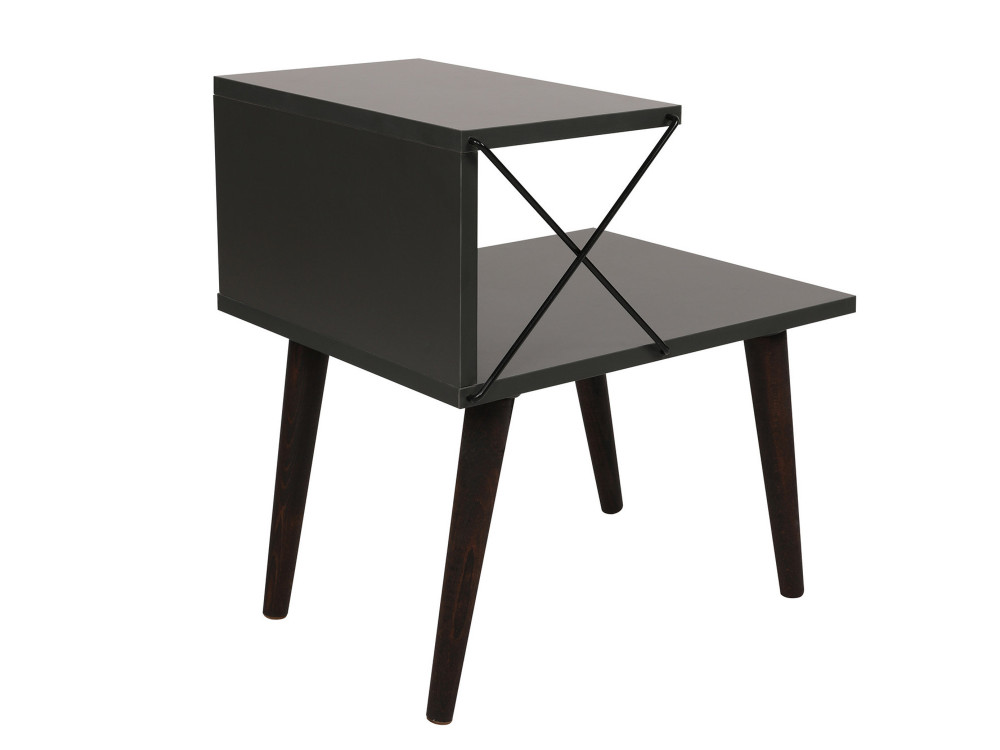 Cross" houten nachtkastje 50 x 40 x 55 cm - Antraciet