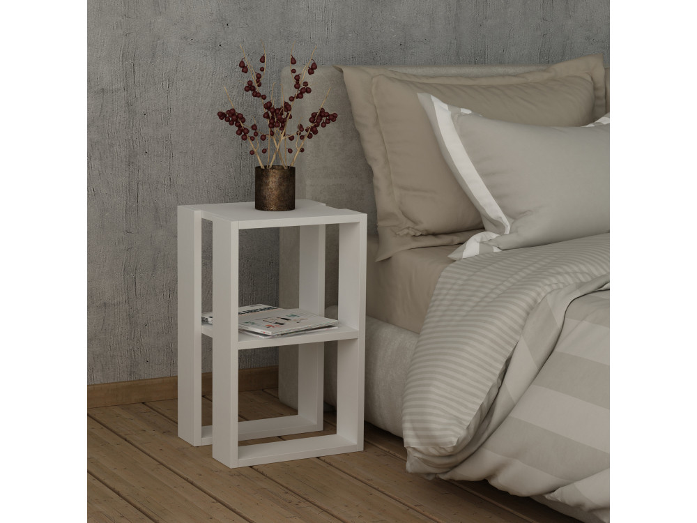 Houten nachtkastje "Lonie" 30 x 30 x 55 cm - Wit