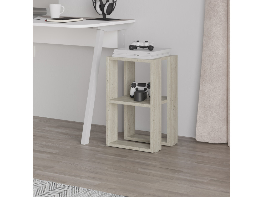 Houten nachtkastje "Lonie" 30 x 30 x 55 cm - Travertin