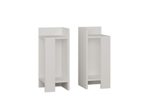 Set van 2 houten nachtkastjes "Elos" - 25 x 27 x 60 cm - Wit