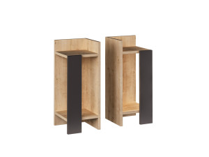 Set van 2 houten nachtkastjes "Elos" - 25 x 27 x 60 cm - Bruin