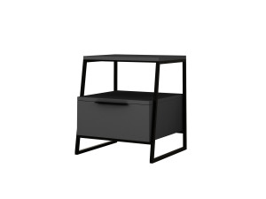 Pal" houten nachtkastje - 45 x 40 x 50 cm - Antraciet grijs