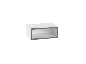 Houten nachtkastje "Brik" met LED-verlichting - 45 x 30 x 18 cm - Wit