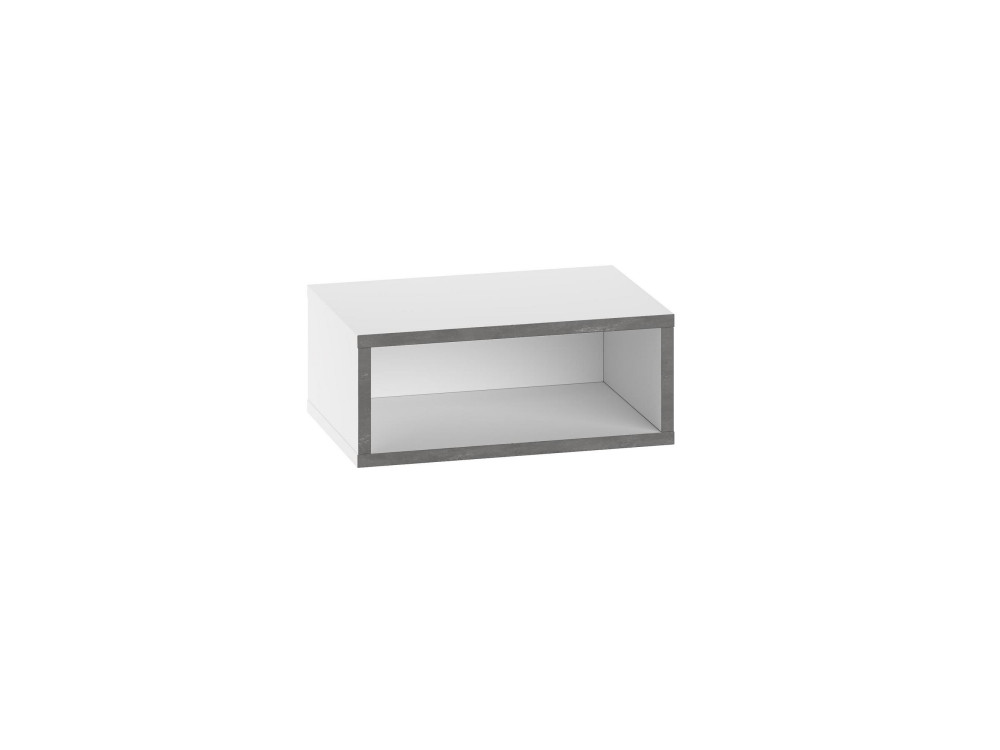 Houten nachtkastje "Brik" met LED-verlichting - 45 x 30 x 18 cm - Wit