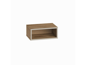 Brik" houten nachtkastje met LED verlichting - 45 x 30 x 18 cm - Bruin