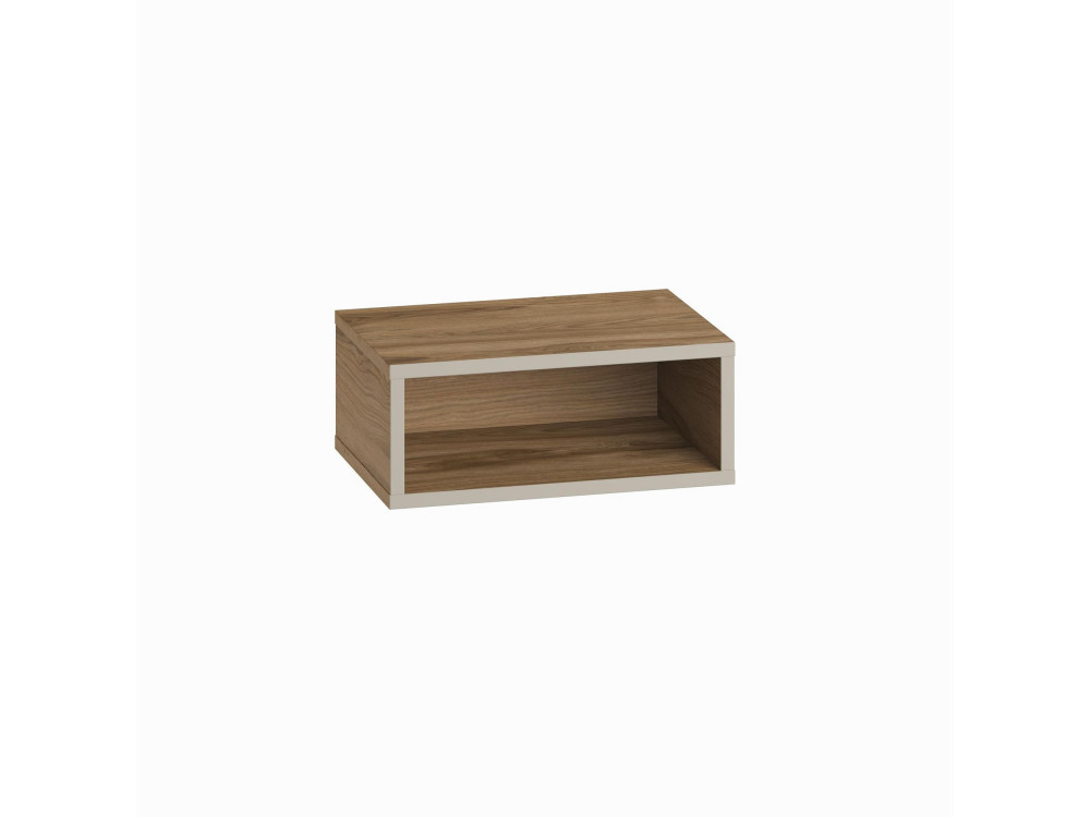 Brik" houten nachtkastje met LED verlichting - 45 x 30 x 18 cm - Bruin