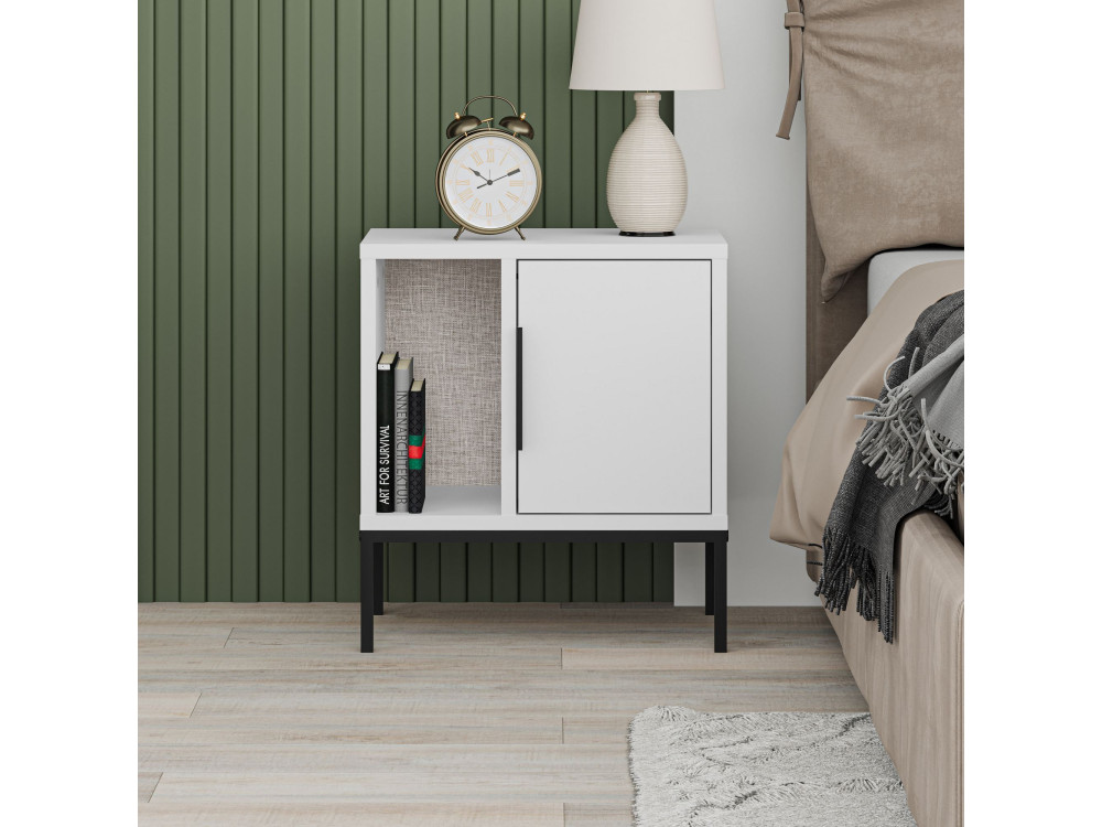 Glynn" houten nachtkastje - 45 x 35 x 50 cm - Wit