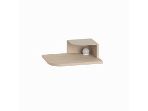 Nachtkastje "Luno" met houten bol - 40 x 30 x 16 cm - Crème
