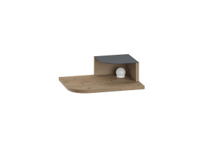 Nachtkastje "Luno" met houten bol - 40 x 30 x 16 cm - Bruin
