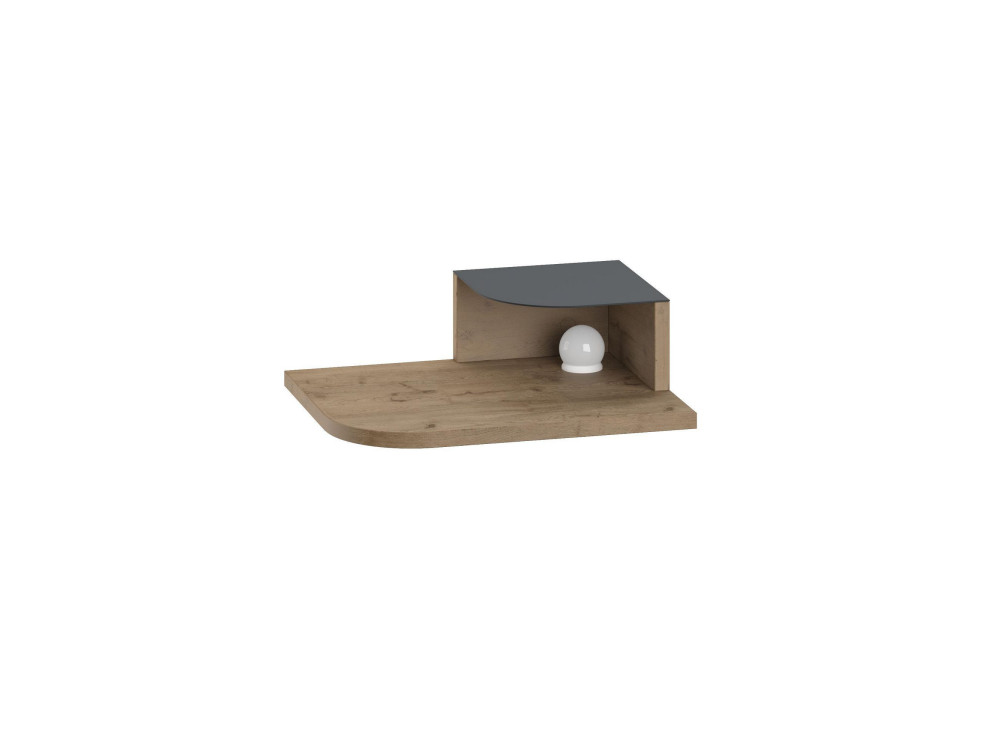 Nachtkastje "Luno" met houten bol - 40 x 30 x 16 cm - Bruin