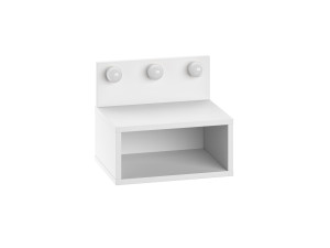 Treo" nachtkastje met houten bol - 40 x 30 x 34 cm - Wit
