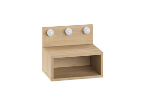 Treo" nachtkastje met houten bol - 40 x 30 x 34 cm - Beige