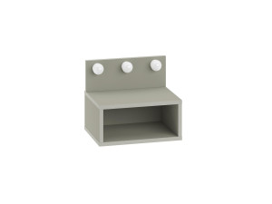 Treo" nachtkastje met houten bol - 40 x 30 x 34 cm - Grijs