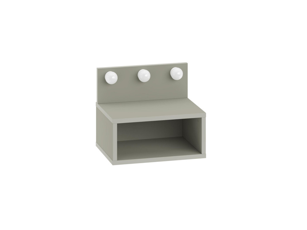 Treo" nachtkastje met houten bol - 40 x 30 x 34 cm - Grijs