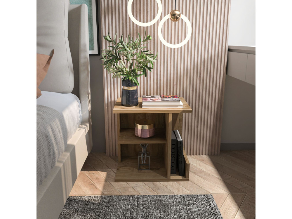 Karamira" houten nachtkastje - 45 x 35 x 45 cm - Bruin