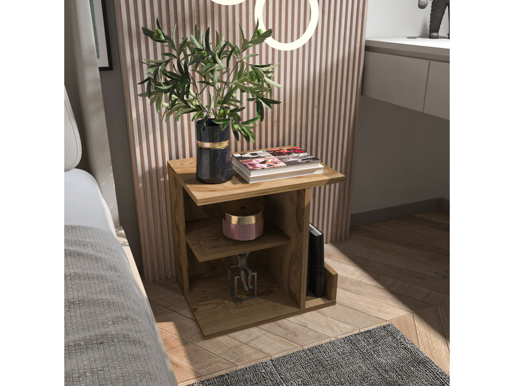 Karamira" houten nachtkastje - 45 x 35 x 45 cm - Bruin