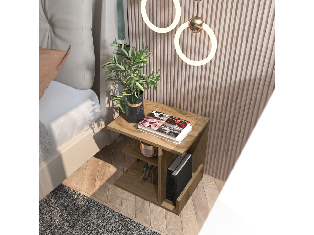 Karamira" houten nachtkastje - 45 x 35 x 45 cm - Bruin