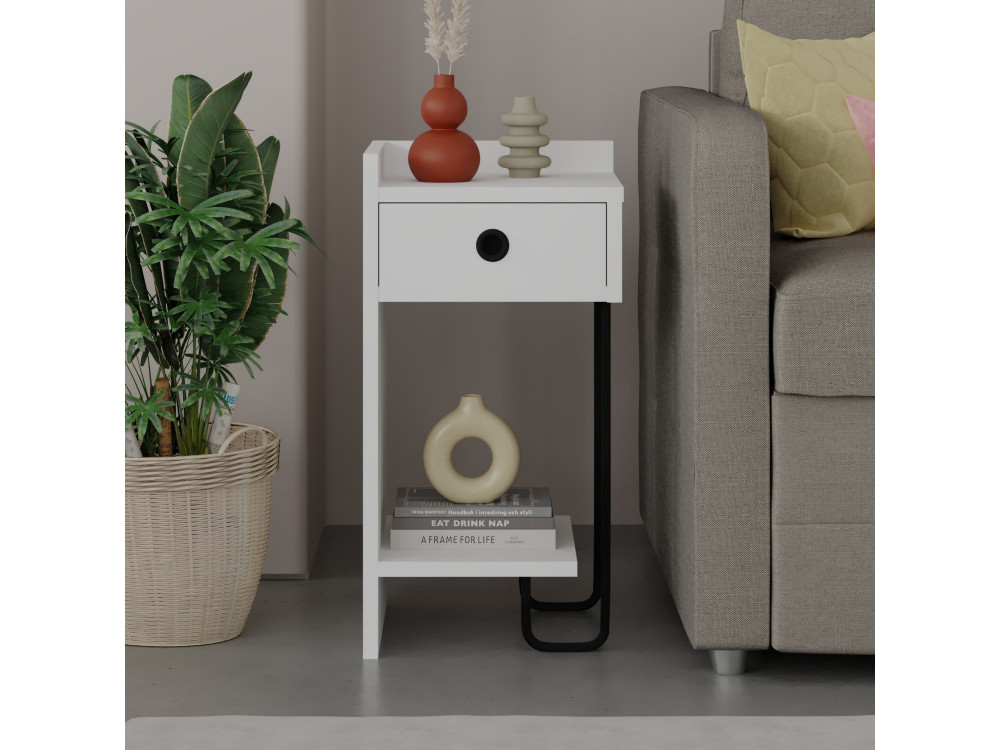Sirius" houten nachtkastje - 32 x 30 x 61 cm - Wit
