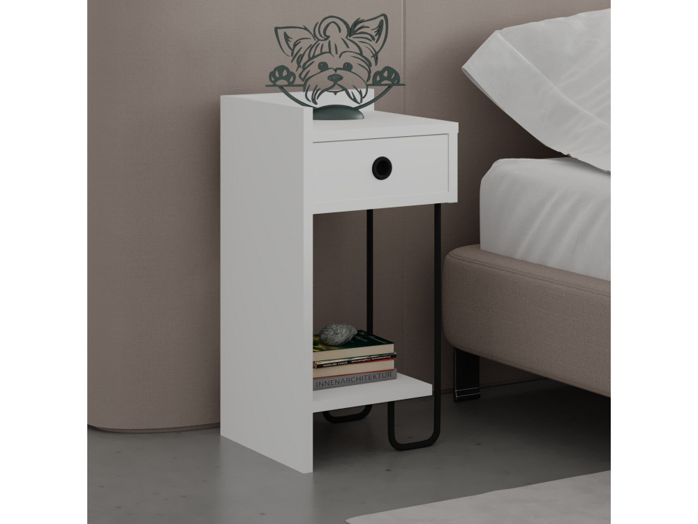 Sirius" houten nachtkastje - 32 x 30 x 61 cm - Wit