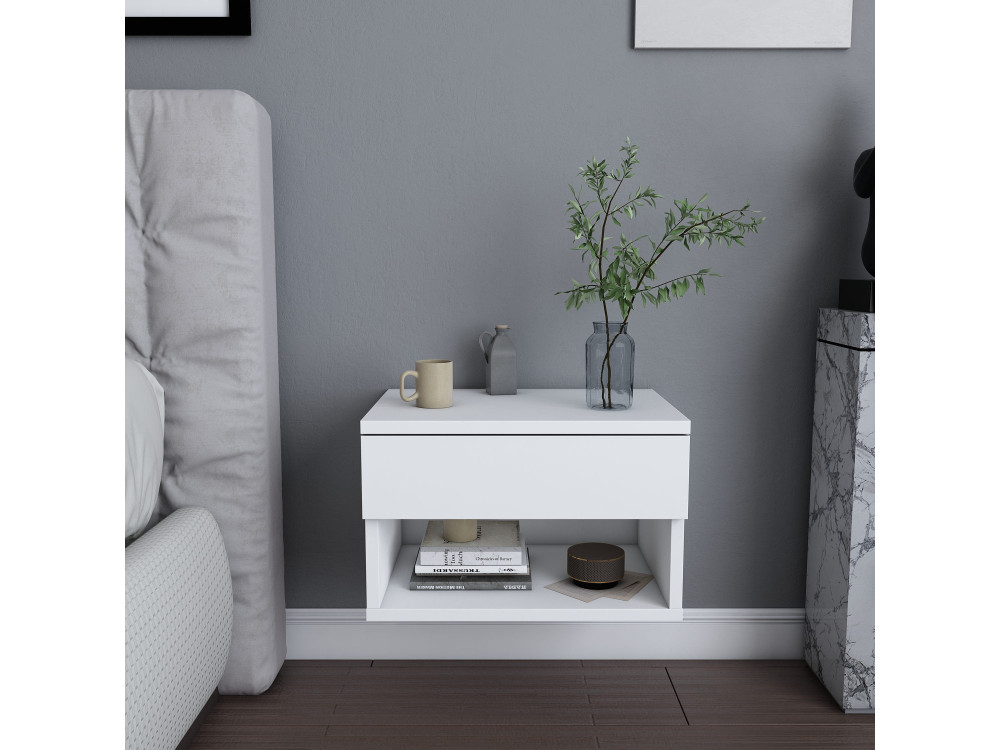 Houten nachtkastje "Jamot" - 45 x 29 x 32 cm - Wit