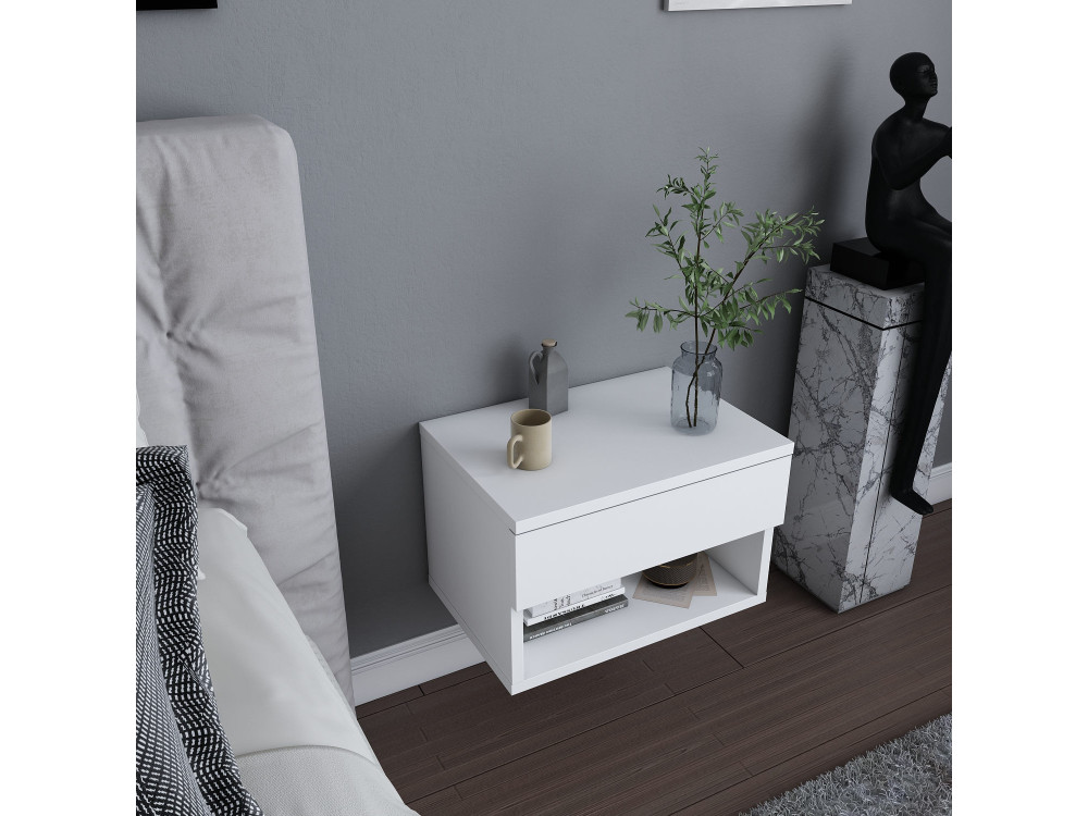 Houten nachtkastje "Jamot" - 45 x 29 x 32 cm - Wit