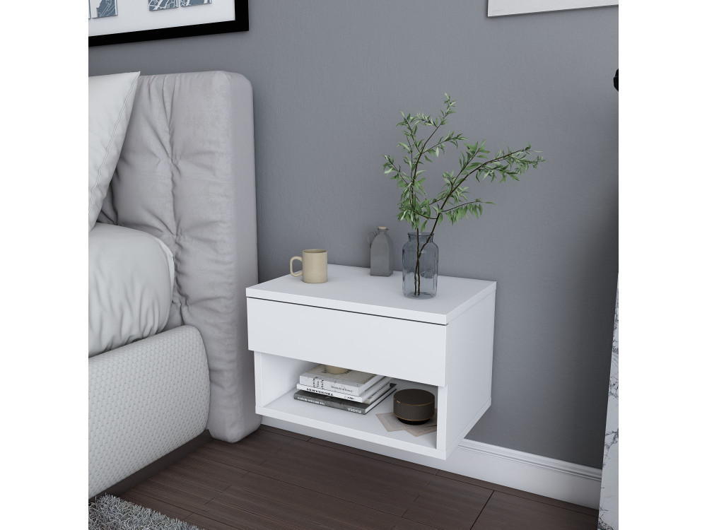 Houten nachtkastje "Jamot" - 45 x 29 x 32 cm - Wit