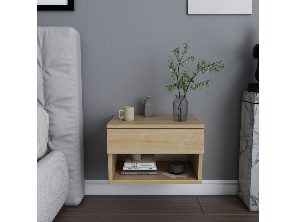 Houten nachtkastje "Jamot" - 45 x 29 x 32 cm - Beige