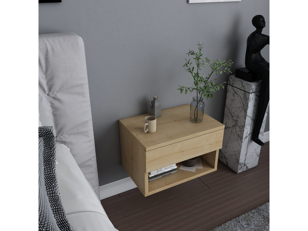 Houten nachtkastje "Jamot" - 45 x 29 x 32 cm - Beige