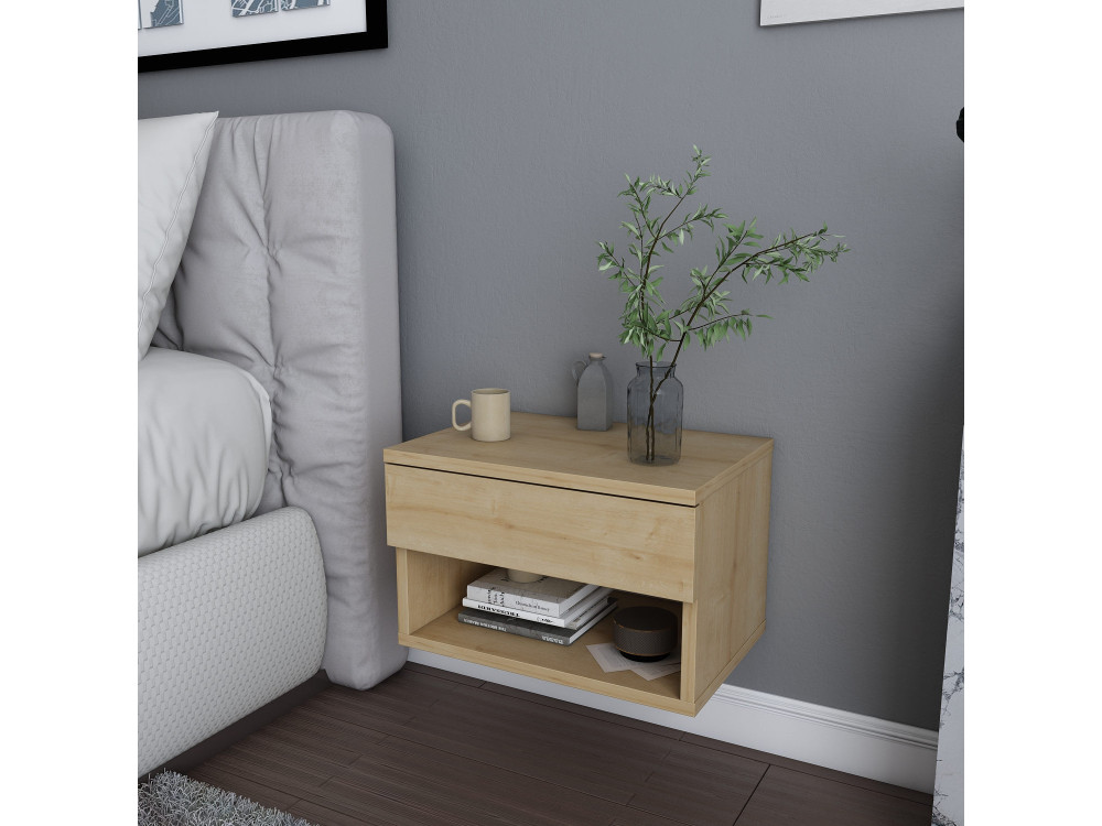 Houten nachtkastje "Jamot" - 45 x 29 x 32 cm - Beige