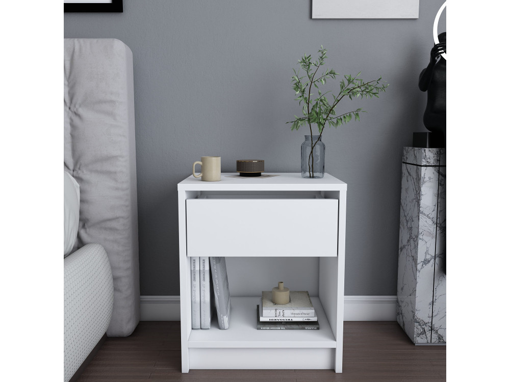 Houten nachtkastje "Sheridan" - 45 x 40 x 53 cm - Wit
