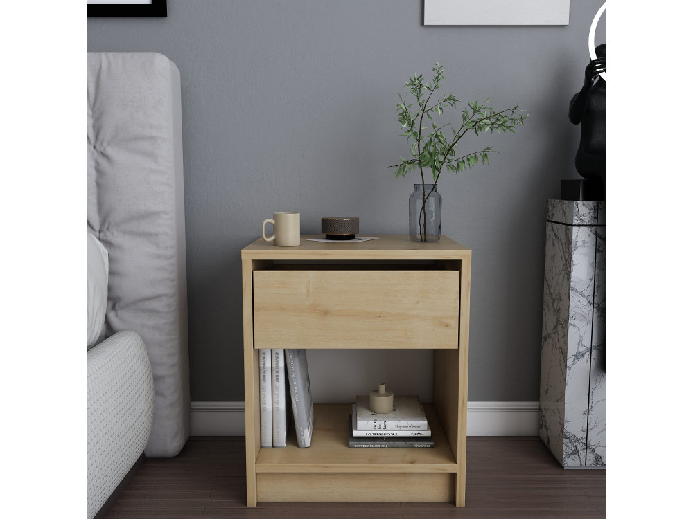 Houten nachtkastje "Sheridan" - 45 x 40 x 53 cm - Beige