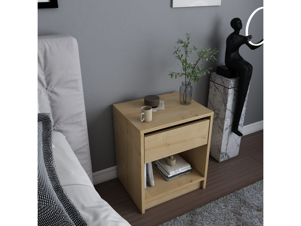 Houten nachtkastje "Sheridan" - 45 x 40 x 53 cm - Beige