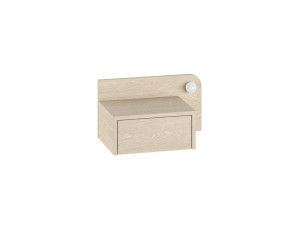 Nachtkastje "Dotta" met houten bol - 52 x 30 x 28 cm - Beige