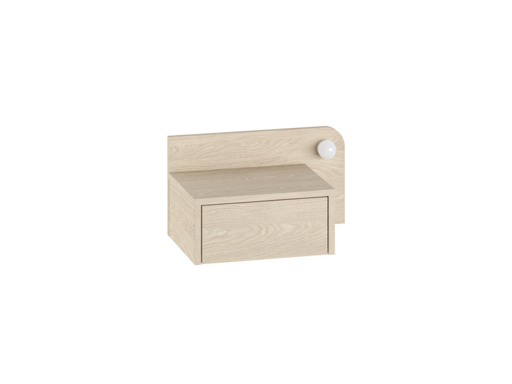 Nachtkastje "Dotta" met houten bol - 52 x 30 x 28 cm - Beige