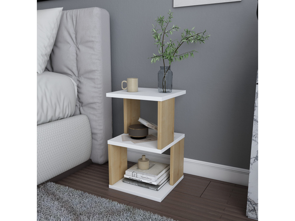 Houten nachtkastje "Carter" - 30 x 30 x 49 cm - Wit