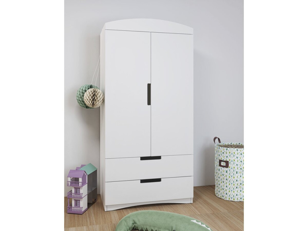 Klassieke" kinderkledingkast - 175,5 x 90 x 52 cm - Wit