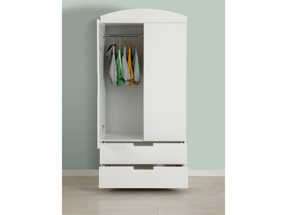 Klassieke" kinderkledingkast - 175,5 x 90 x 52 cm - Wit
