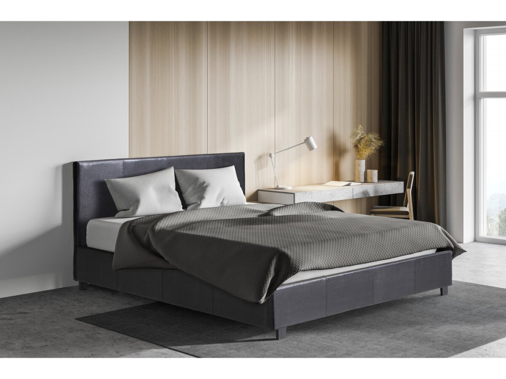 Tweepersoonsbed met opbergruimte bed "Carla" - 140 x 190 cm - Zwart