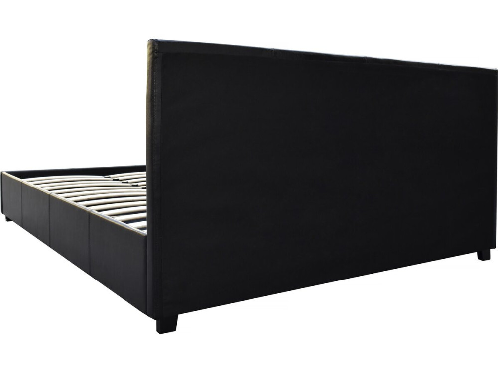 Tweepersoonsbed met opbergruimte bed "Carla" - 140 x 190 cm - Zwart