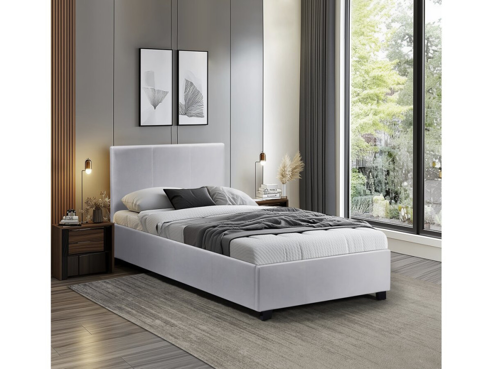 Eenpersoonsbed met opbergruimte bed "Carla" - 90 x 190 cm - Wit