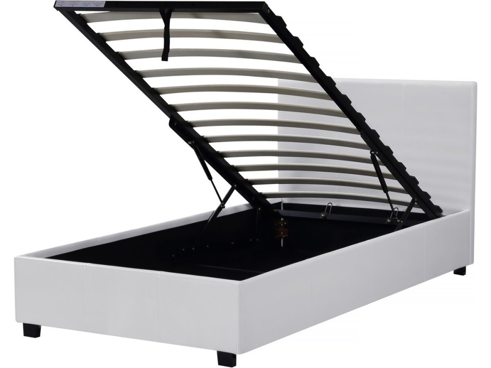 Eenpersoonsbed met opbergruimte bed "Carla" - 90 x 190 cm - Wit