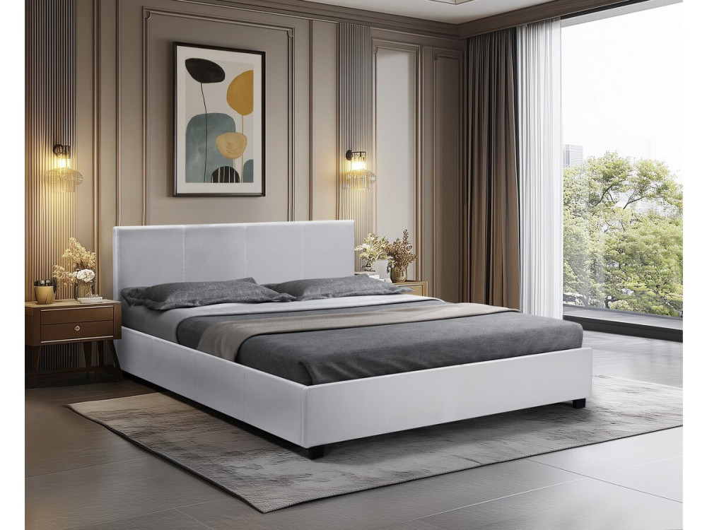 Tweepersoonsbed met opbergruimte bed "Carla" - 160 x 200 cm - Wit
