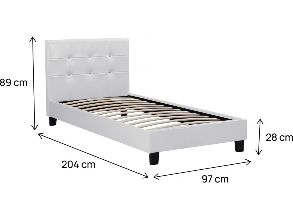 Tweepersoonsbed bed "Julia" - 90 x 190 cm - Wit