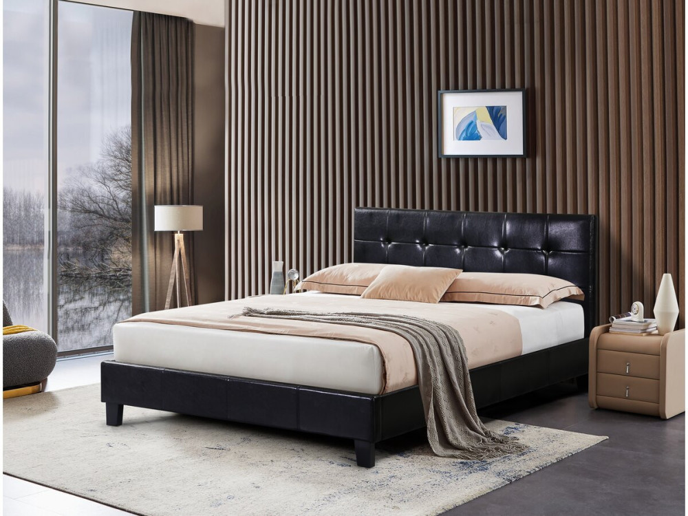 Tweepersoonsbed bed "Julia" - 140 x 190 cm - Zwart