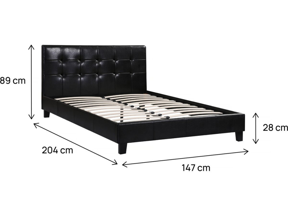 Tweepersoonsbed bed "Julia" - 140 x 190 cm - Zwart