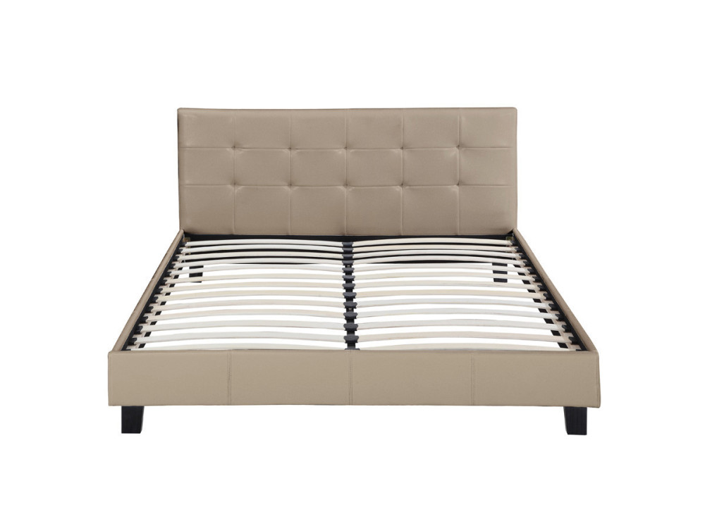 Tweepersoonsbed bed "Julia" - 140 x 190 cm - Taupe - grijs bruin