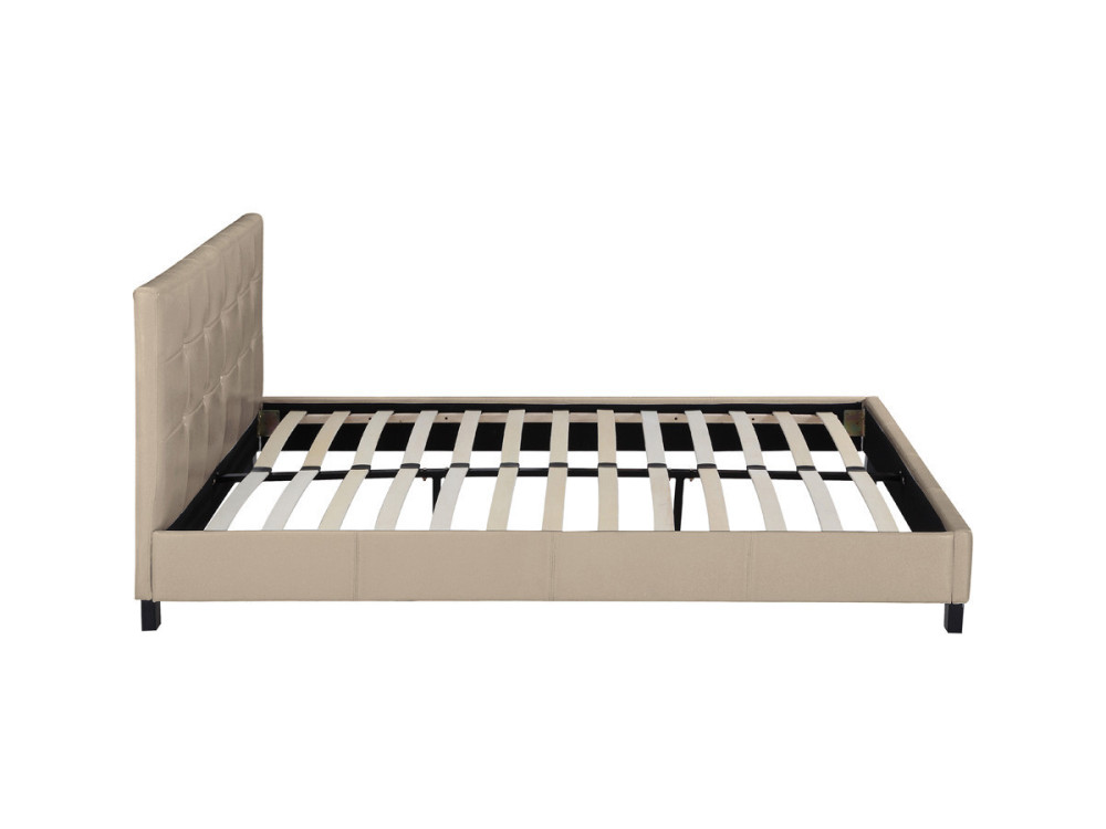 Tweepersoonsbed bed "Julia" - 140 x 190 cm - Taupe - grijs bruin
