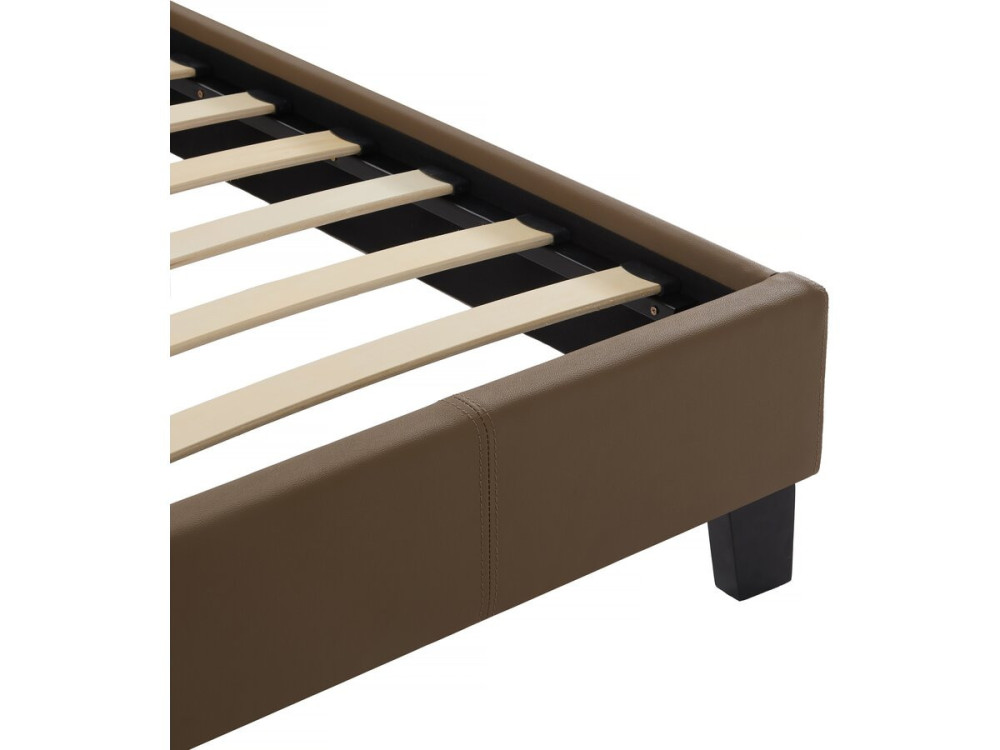 Tweepersoonsbed bed met led verlichting "Maria" - 140 x 190 cm - Taupe - grijs bruin