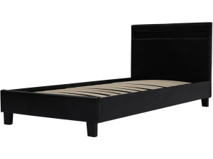 Eenpersoonsbed bed met led verlichting "Maria" 90 x 190 cm - Zwart