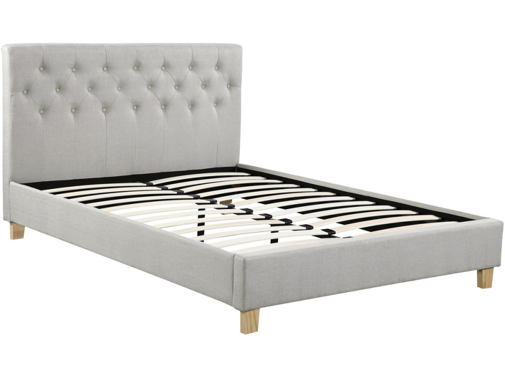 Tweepersoonsbed bed bedframe "Emmy" - 140 x 190 cm - Beige - lichtbruin
